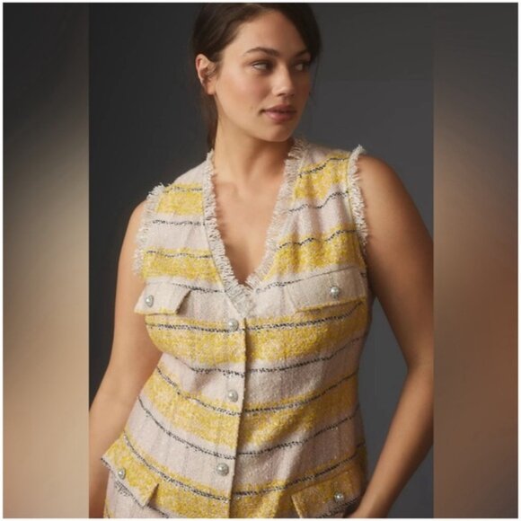 Anthropologie Maeve Sleeveless Tweed Mini Dress NWT 18W - Picture 2 of 15